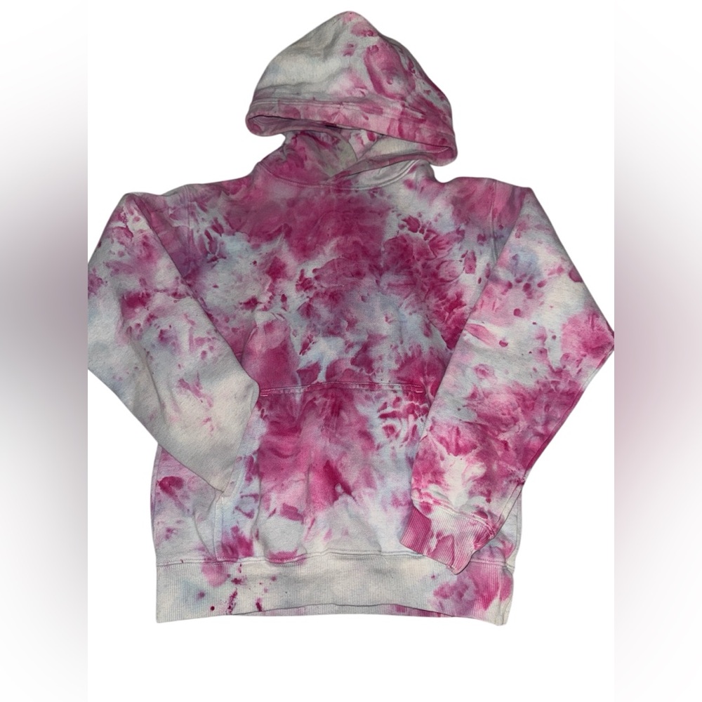 TNA Pink and White Tie-Dye Sweater